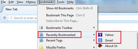 Bookmark saved Firefox Profile