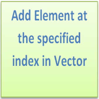 Add Element at the specified index in Vector