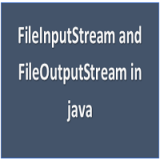 FileInputStream and FileOutputStream in java