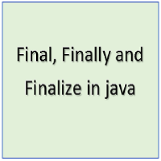 Final Finally and finalize in java
