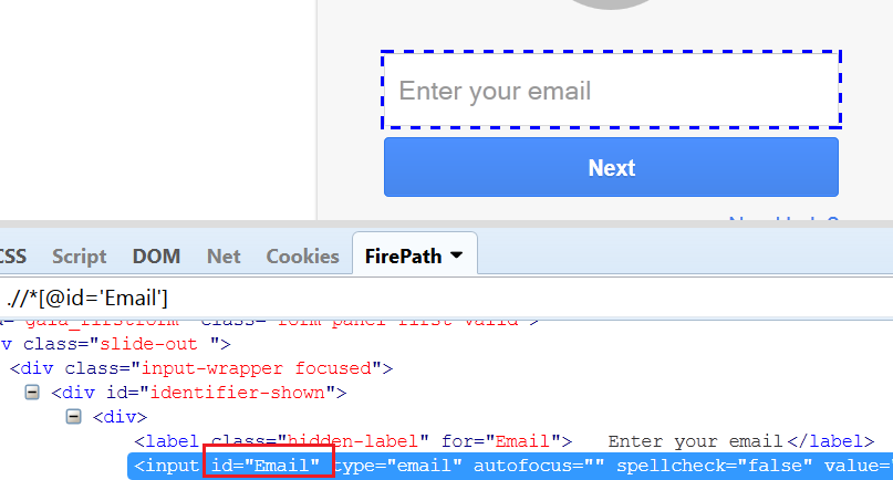 Object identify in selenium