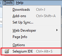Tools selenium IDE