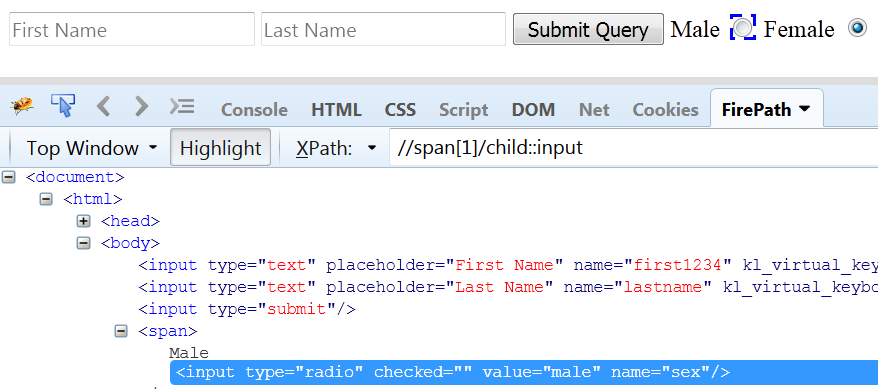 child function in xpath